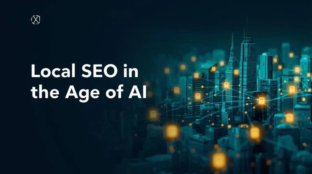 generate an blog post featue image for the topic Local SEO in the Age of AI