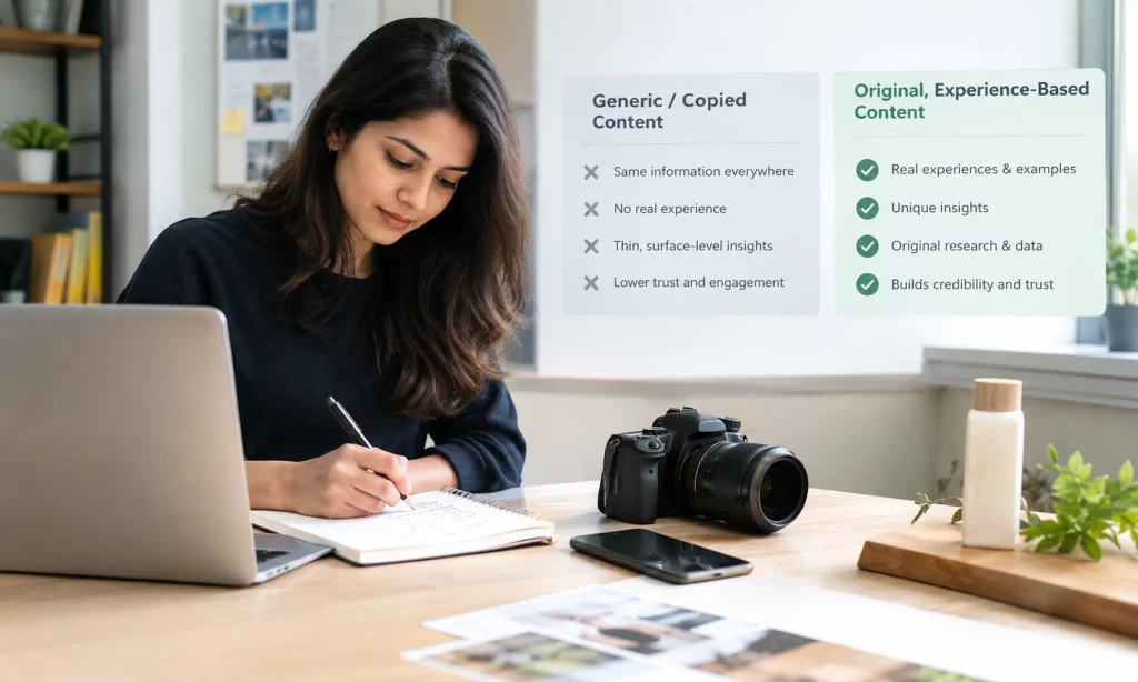 first-hand experience and original content will matter